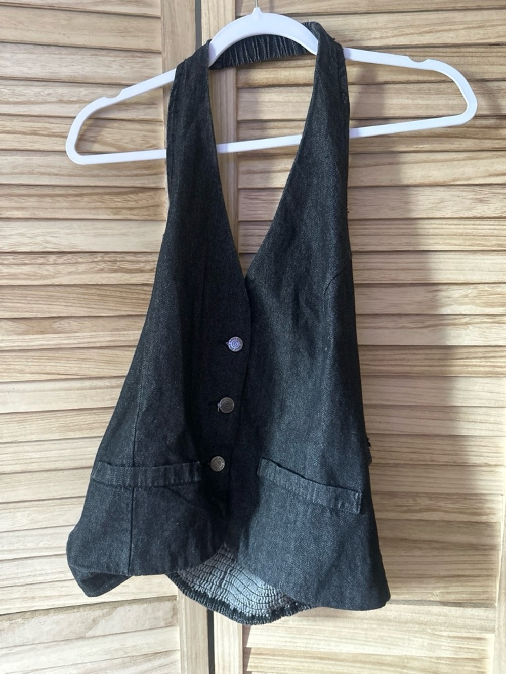 One Star Black Cotton Garment with Elastic Waistband